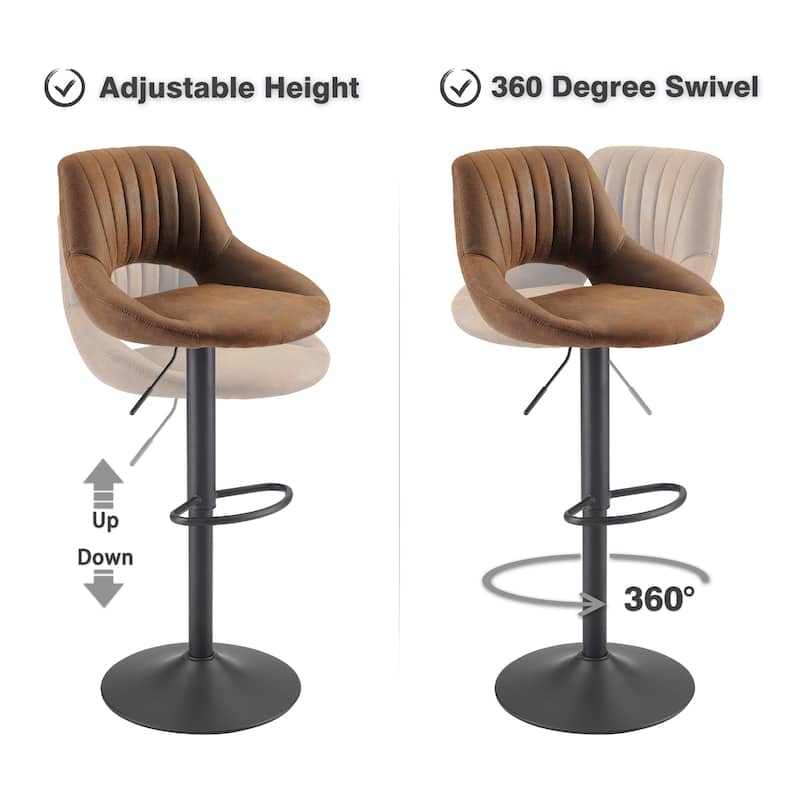 Retro Adjustable Swivel Barstool (Set of 2)