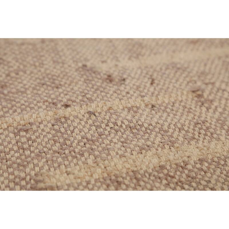 Hand Woven Oriental 100% Jute Carpet Southwestern Modern Brown Kilim Area Rug - 11' 2'' X 9' 6''