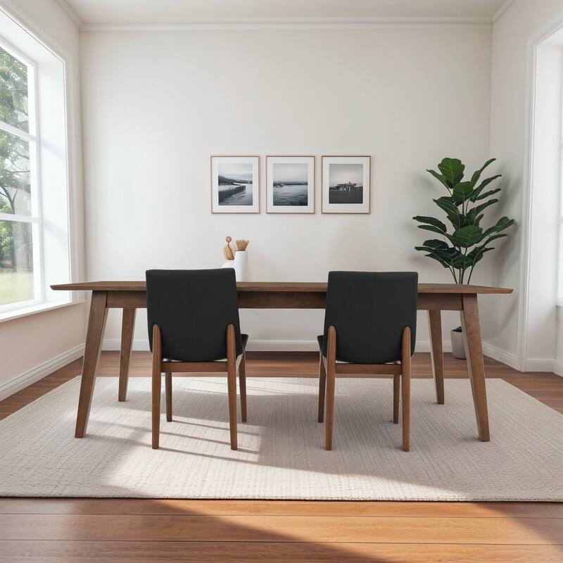 Easy-Clean Vegan Leather Mid-Century Modern Dining Chairs (Set of 2)