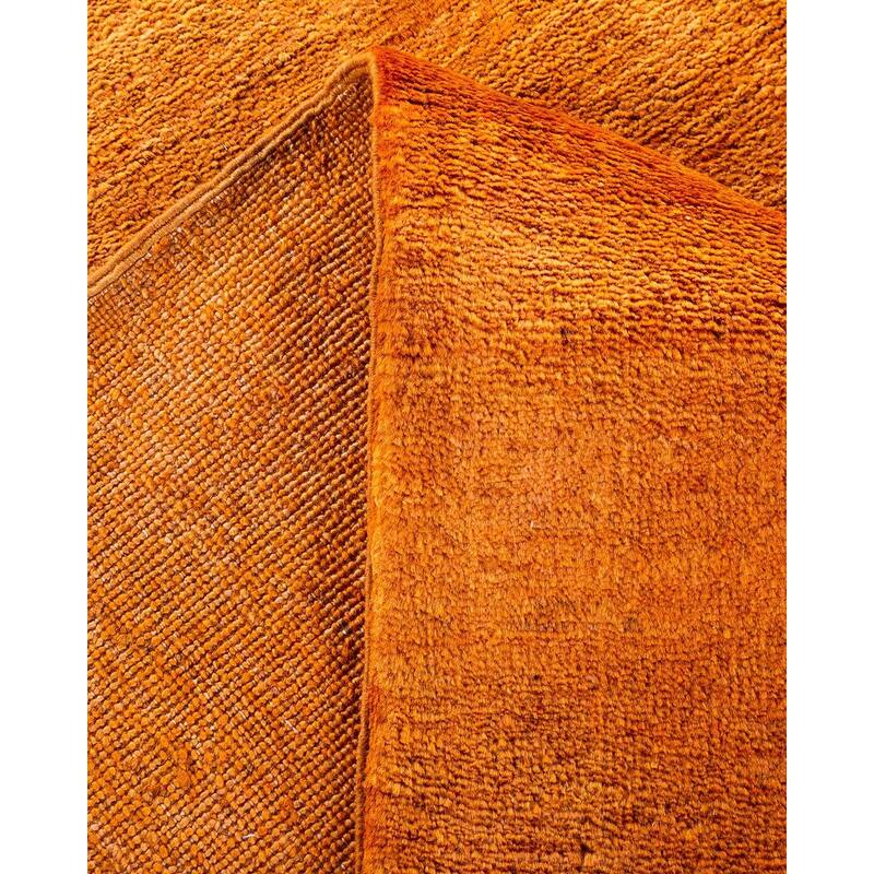Overton Hand Knotted Wool Vintage Inspired Modern Contemporary Overdyed Orange Area Rug - 9' 1" x 16' 9"