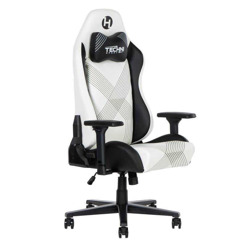 150°Reclining Mechanism Comfort Edge White Gaming Chair,Heavy Duty Steel Base