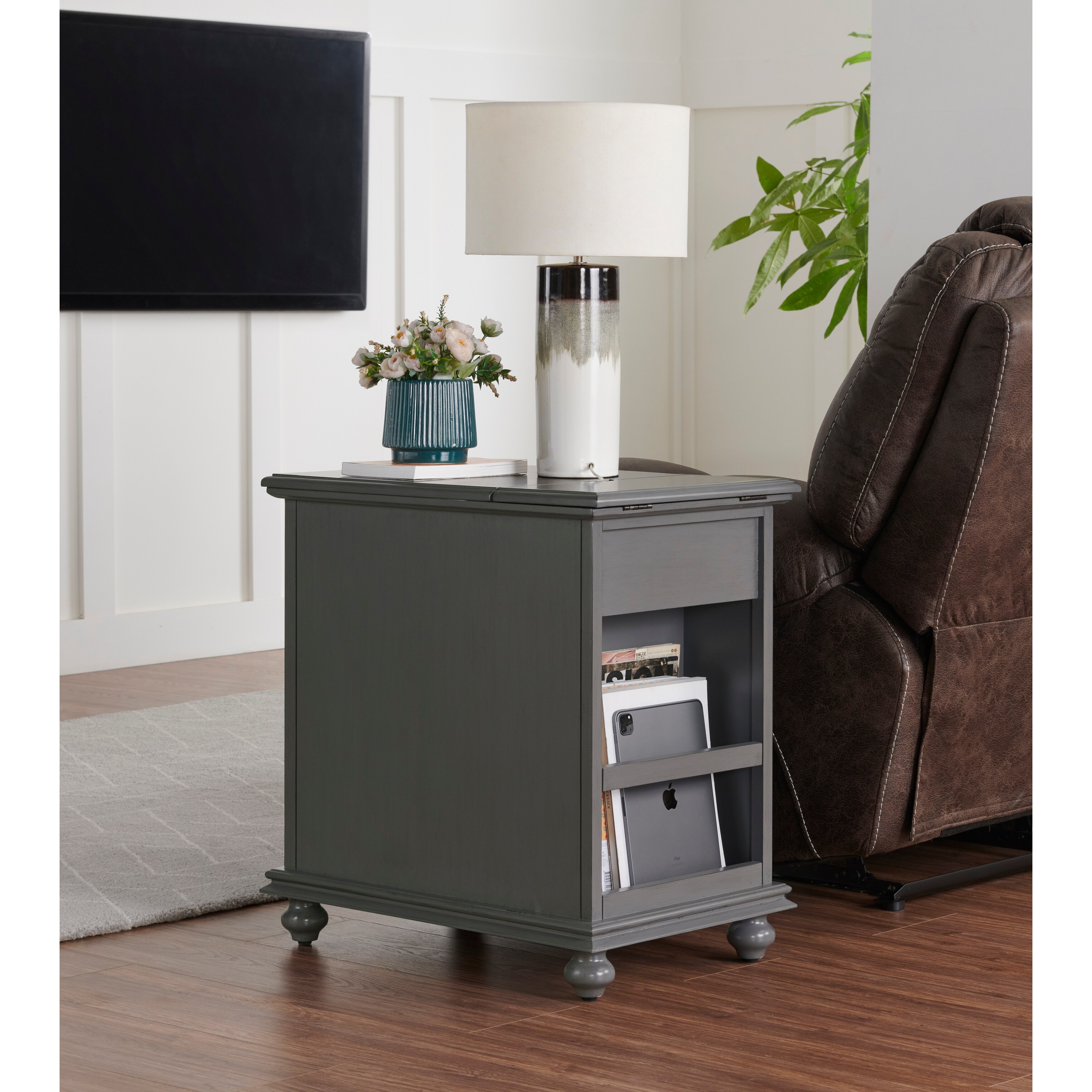Dudley chairside table with power sales