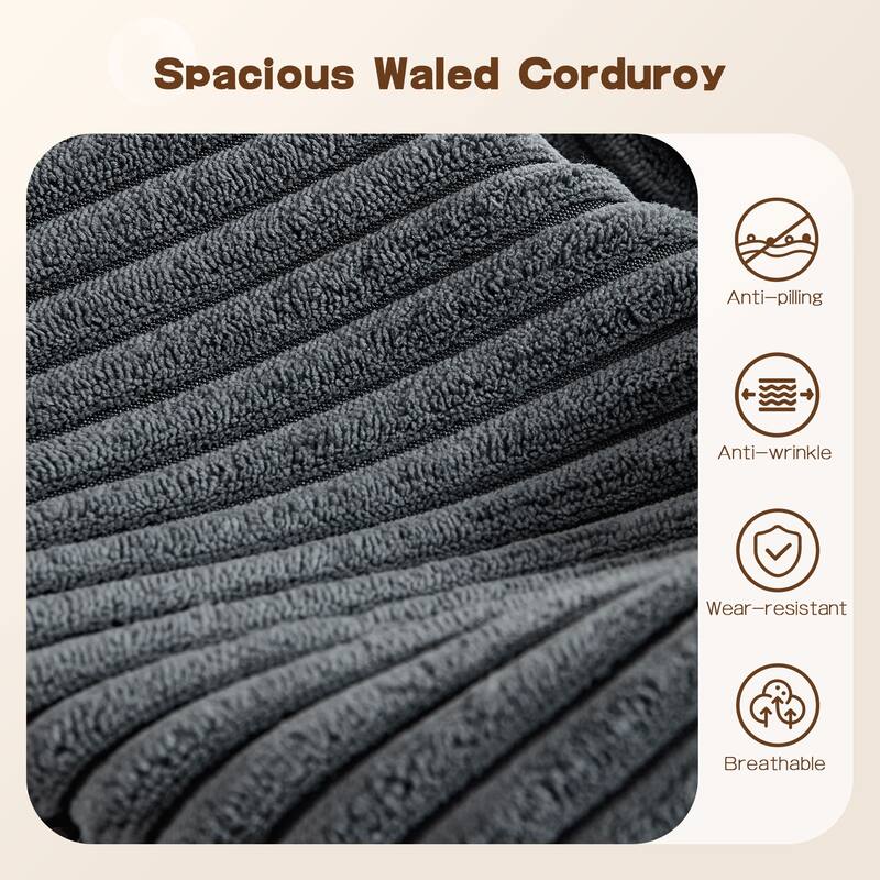 OVIOS Pit Stripes No Assembly Required Chaise Sofa