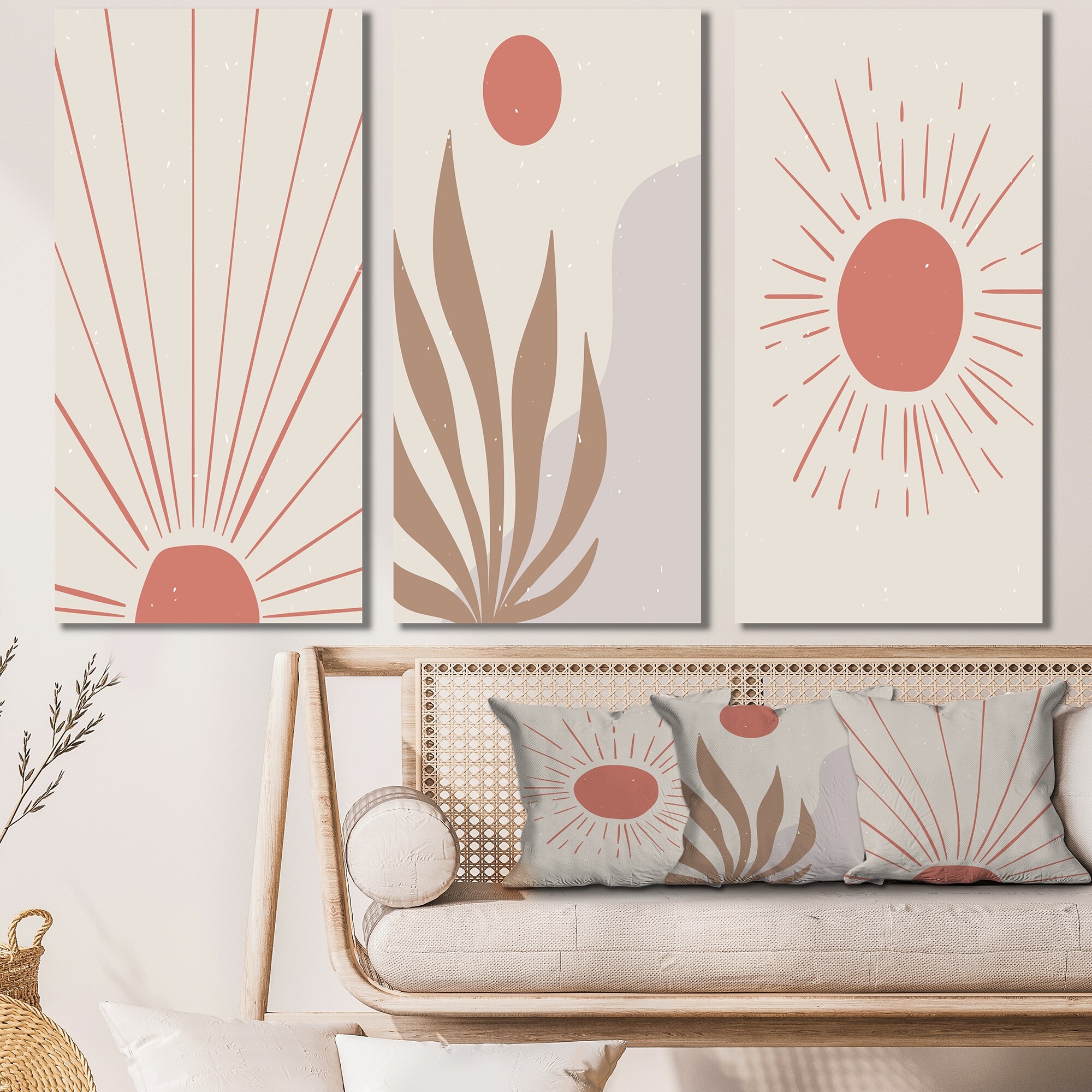 Designart Vintage Organic Shapes in Retro Colors IV - Mid-Century Modern Abstract Wall Art Print-image