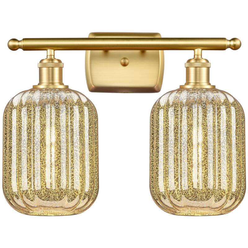 Innovations Lighting Endless Possibilities Ballston - Preston - 2 Light 17" Jar Shade Bath Vanity Light - Mercury/Satin Gold
