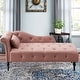 preview thumbnail 1 of 12, 60"W Velvet Chaise Lounge, Tufted with Pillow & Nailhead Decorate - 60.6W" x 27.5D" x 28.3"H Rose Pink