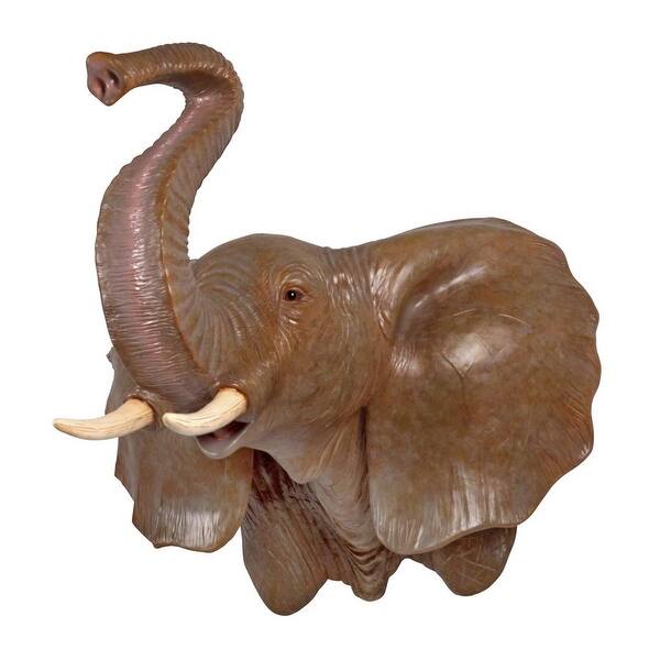Design Toscano Exotic African Elephant Trophy Head Wall Design Toscano Exotic African Elephant Trophy Head Wall