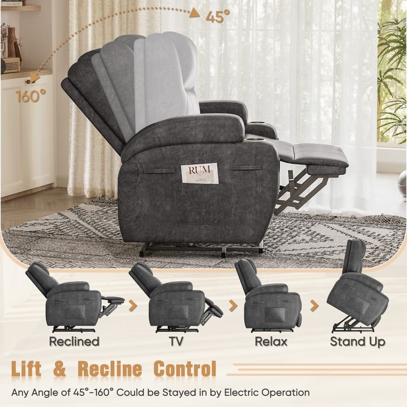 Homall Faux Leather Power Lift Recliner Chair with Massage