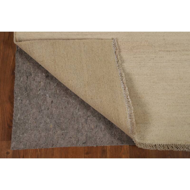 Modern Gabbeh Runner Rug Hand-Knotted Solid Wool Carpet - 2'9"x 9'7"