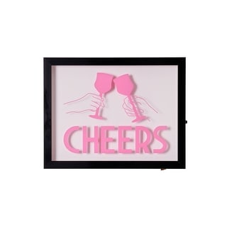American Art Decor Tipsy Printed Cheers LED Light Box Wall Sign - 14" x 11" x 1.6" - 14" x 11" x 1.6"