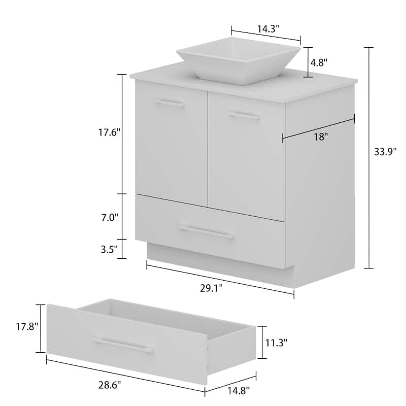 Timechee 29" Single Bathroom Vanity Set