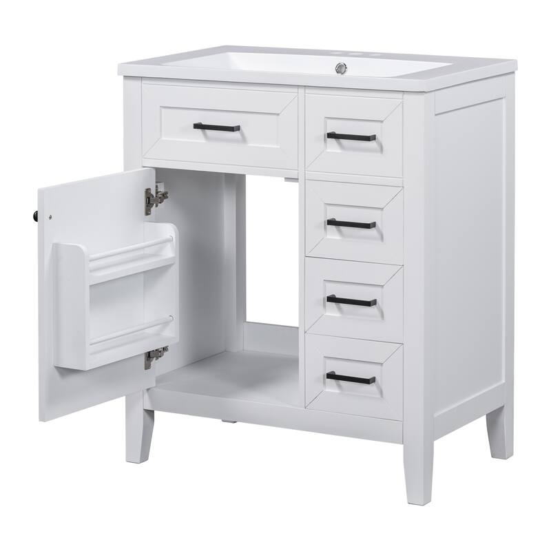 30" Bathroom Vanity with Sink Combo, Bathroom Cabinet with Drawers, Solid Frame and MDF Board