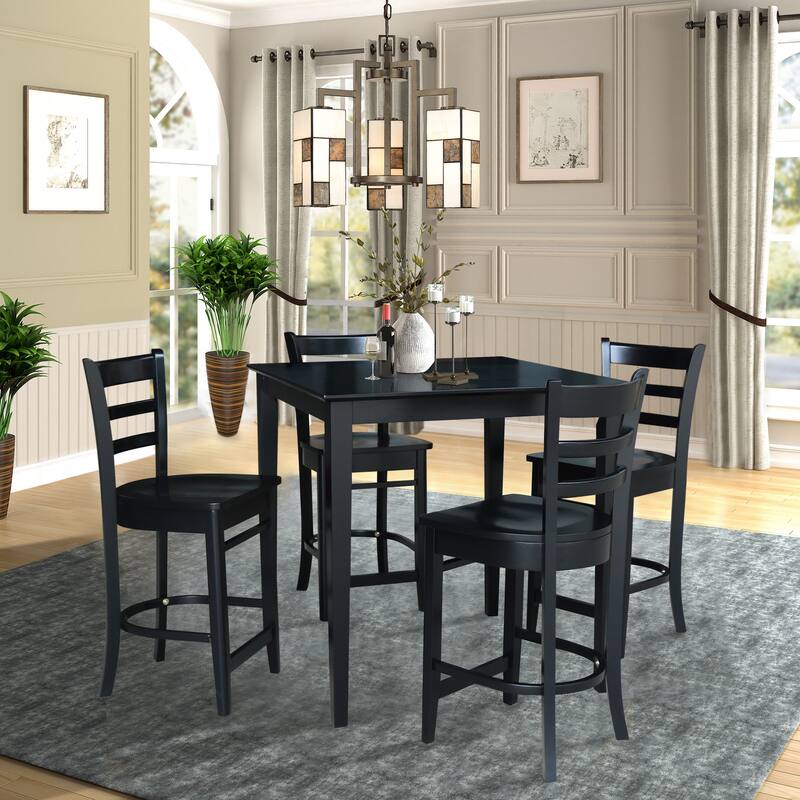 36" x 36" Counter Height Table with 4 Stools - 5 Piece Set