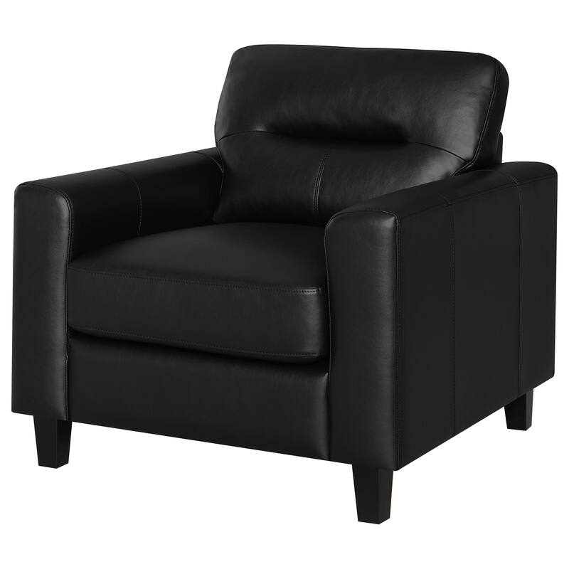 Scotland Faux Leather Upholstered Track Arm Chair