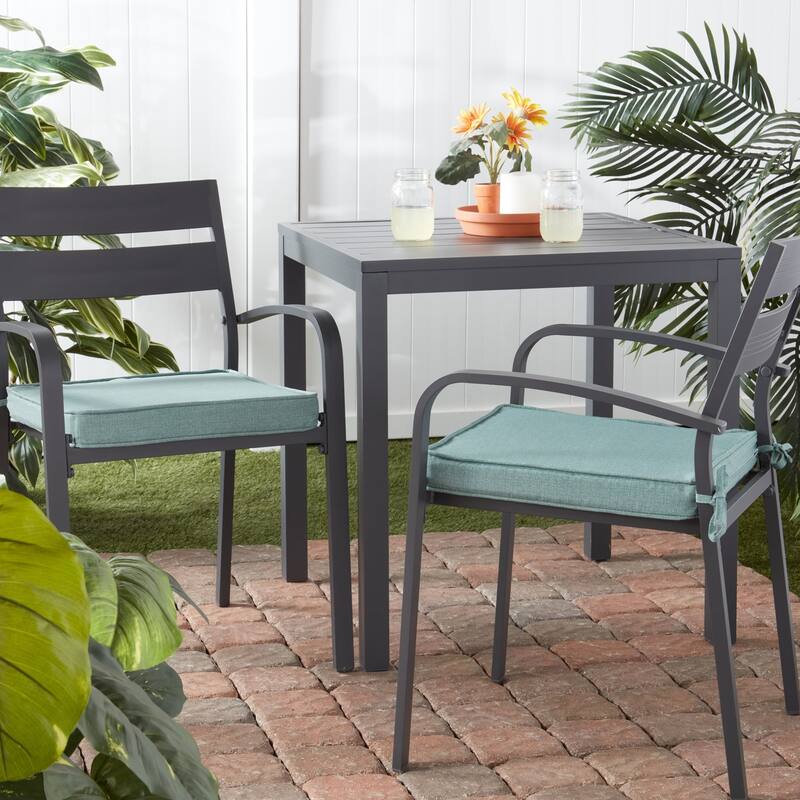 Greendale Home Fashions 18" Square Outdoor Chair Pad (Set of 2) - Seaglass