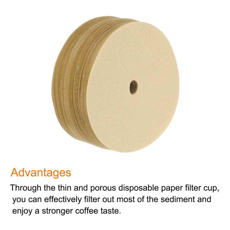 Coffee Filter Papers Disposable Round Paper with Hole Pack of 200 - 3.74 Inch