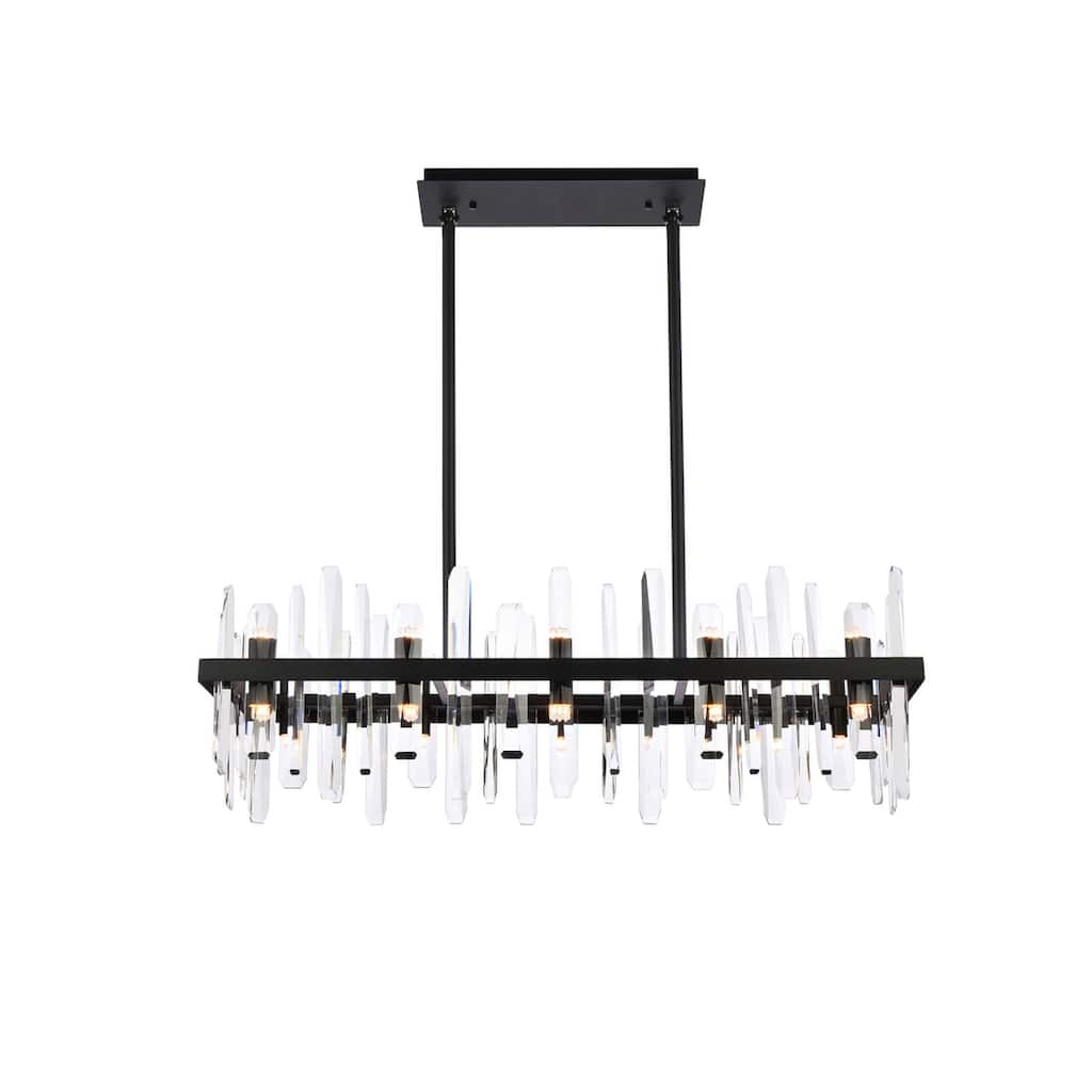 Indigo Home 36 inch crystal rectangle chandelier
