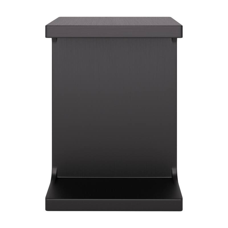 HomeRoots 20" Black Solid Wood Pedestal End Table - 15.00 in. x 20.10 in. x 13.00 in.