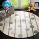 preview thumbnail 3 of 12, SAFAVIEH Handmade Kids Yasmeen Dotted Stripe Wool Rug 3' Round - Ivory/Multi