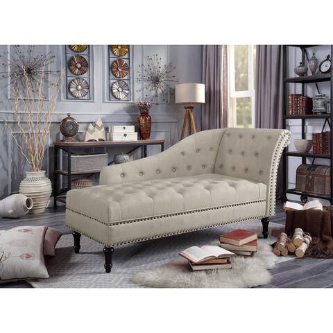Rosevera DeedeeTufted Chaise Lounge with Nailhead Trim