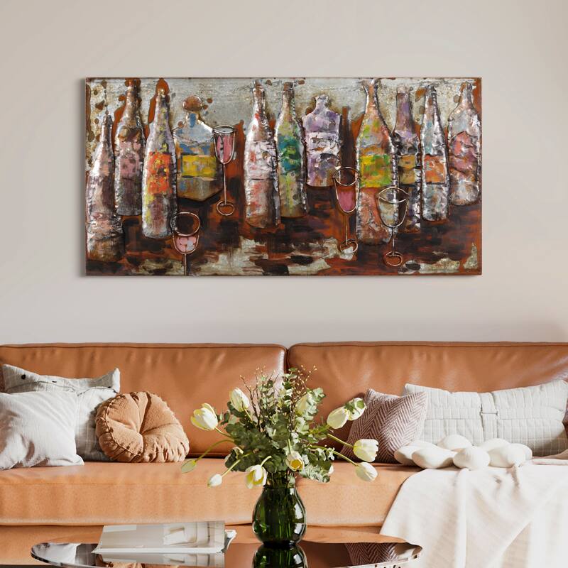 5 O'Clock Mixed Media Iron Hand Painted 3D Wall Art