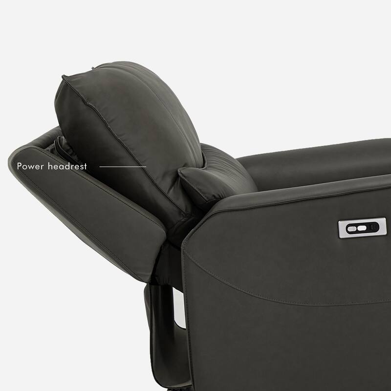 48.5" W Faux Leather Dual-Power Oversized Width Seat Recliner with USB & USB-C Charging, Ajustable Headrest