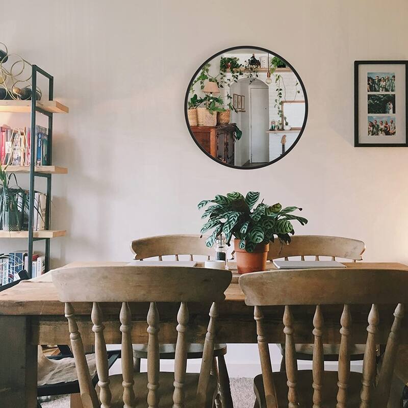 Metal Framed Round Bathrrom Mirror