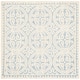 SAFAVIEH Handmade Cambridge Myrtis Moroccan Wool Rug - 4' x 4' Square - Light Blue/Ivory