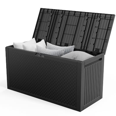 Lockable Outdoor Garden Storage Box for Cushions, Toys and Tools - 45.67x 19.49 x 23.23 Inches