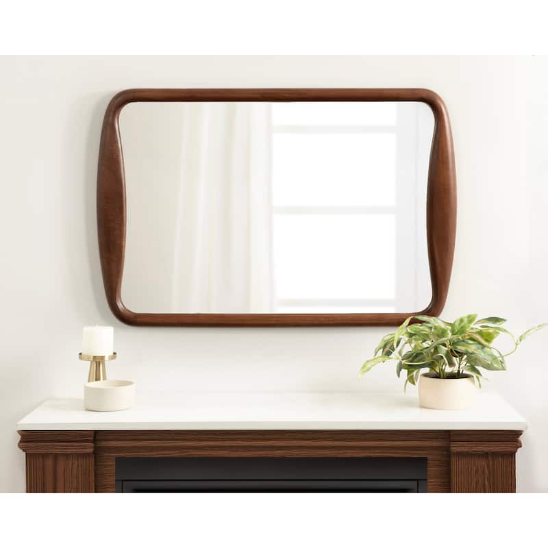 Kate and Laurel Hera Radius Rectangle Wood Mirror - 24x36