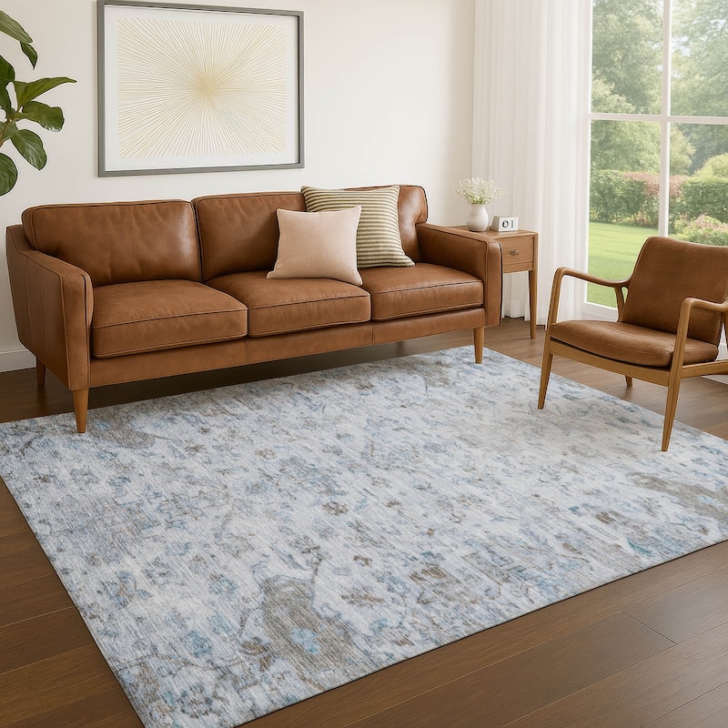 Machine Washable Indoor/ Outdoor Traditional Chelsea Chantille Rug