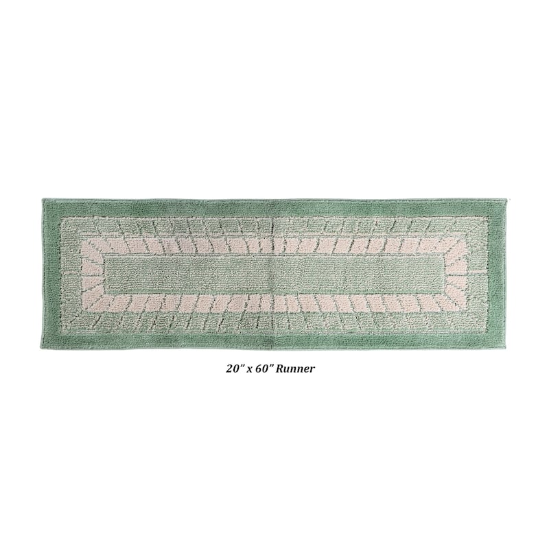 Better Trends Radiance Collection 100% Polypropylene Lightweight Stunning Elegant Machine Washable Kitchen Rug Mat - 20" x 60" Runner - Green