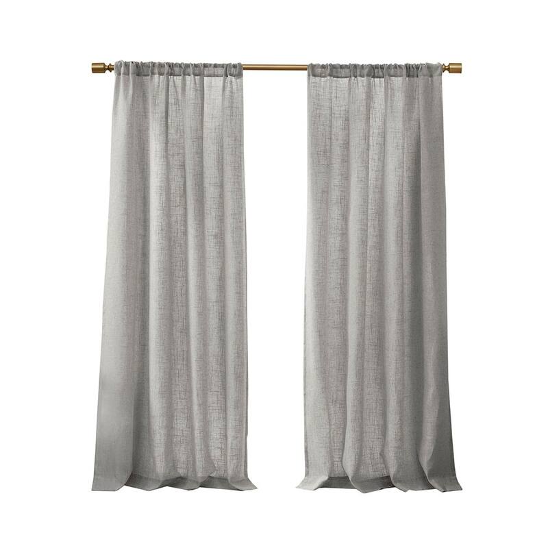 Linen Blend Light Filtering Curtain Panel Pair(2 Pcs Window Panels)