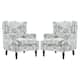 Upholstered Nailhead Trim Armchair Wingback Accent Chairs Set of 2