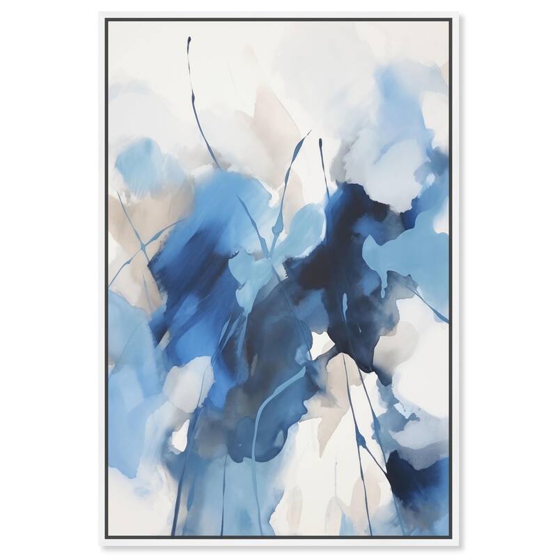 Fleur Bleue I Canvas by Art Remedy - White - 30" x 45"