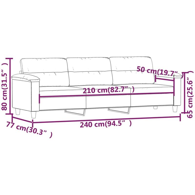 vidaXL Sofa Chair Living Room Upholstered Chair with Armrest Microfiber Fabric