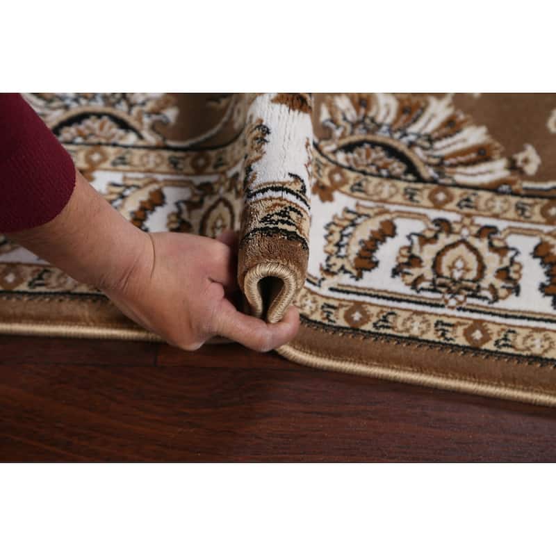 Brown Floral Traditional Tabriz Turkish Area Rug Oriental Carpet