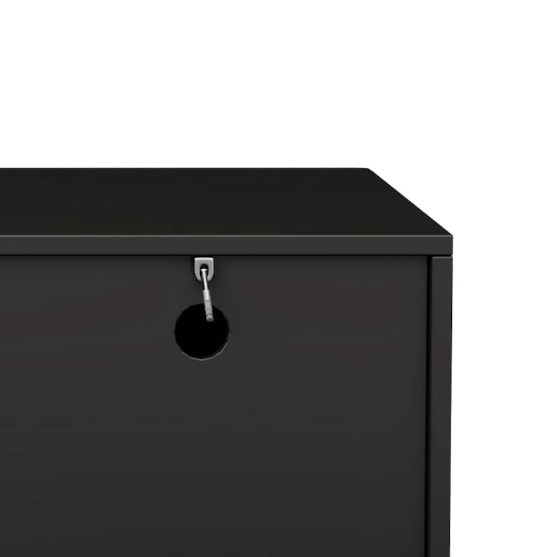 Stylish Thick Wavy Door TV Cabinet - Adjustable Shelves, TV Stand with 4 Cabinets for TVs Up to 75