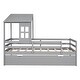 preview thumbnail 8 of 16, Twin Size Modern Design Low Loft House Bed,Playhouse with Roof and Window,Trundle