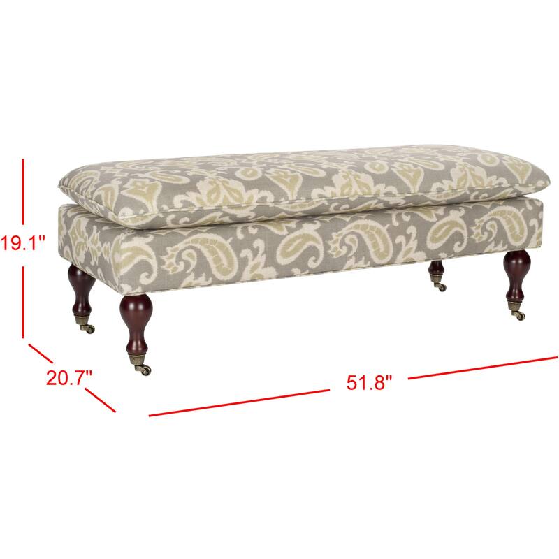 SAFAVIEH Tari Pillowtop Grey/ Sage Bench - 0 - 52" W x 21" D x 19" H - 52Wx21Dx19H