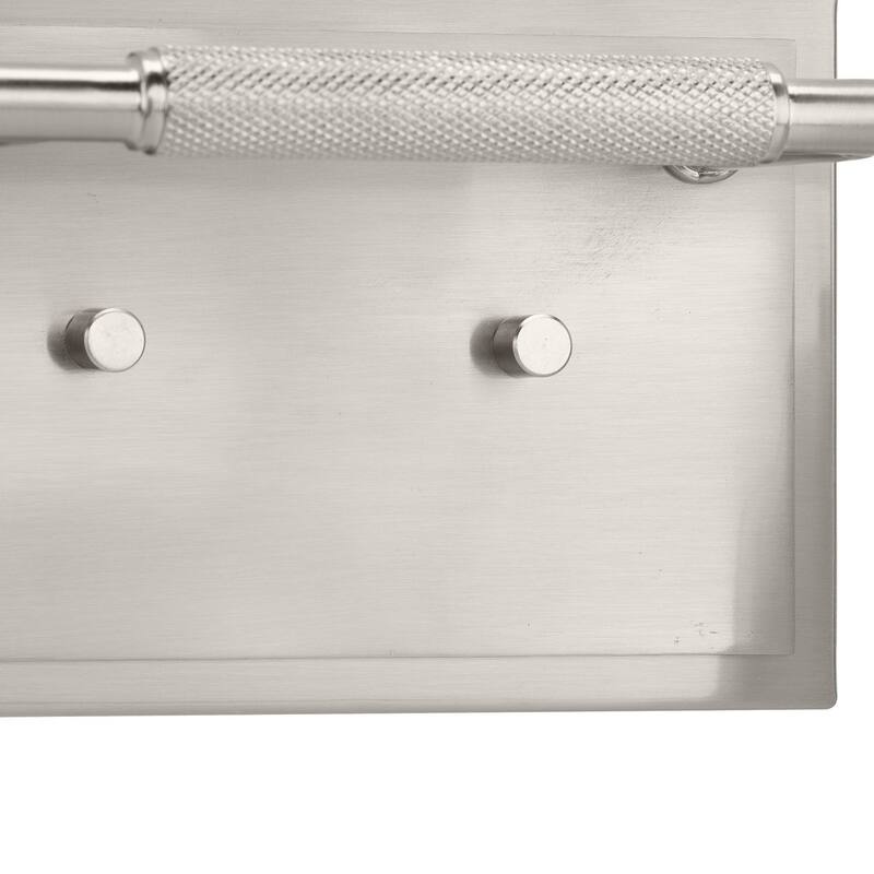 Spenser Collection Two-Light Brushed Nickel Industrial Vanity Light - 15.62 in x 5.5 in x 7.62 in