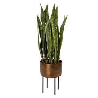 Uttermost Fasita Antique Brass Planter - 44" H x 15" W