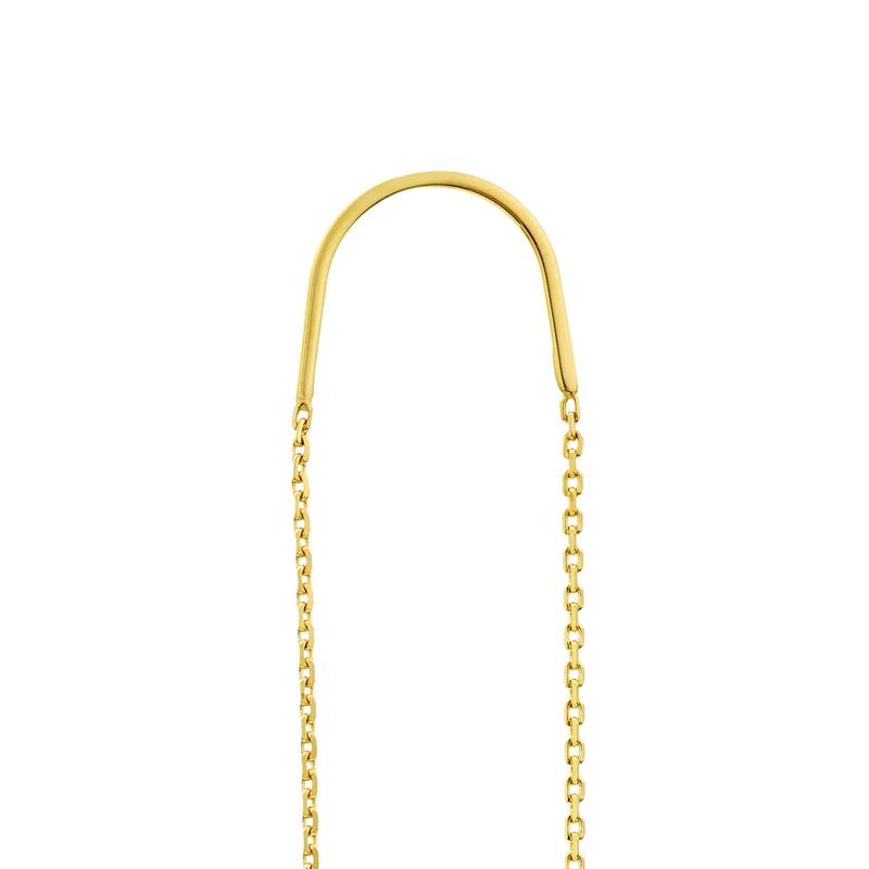 Curata 14k Yellow Gold High Polish Cross Threader Earrings