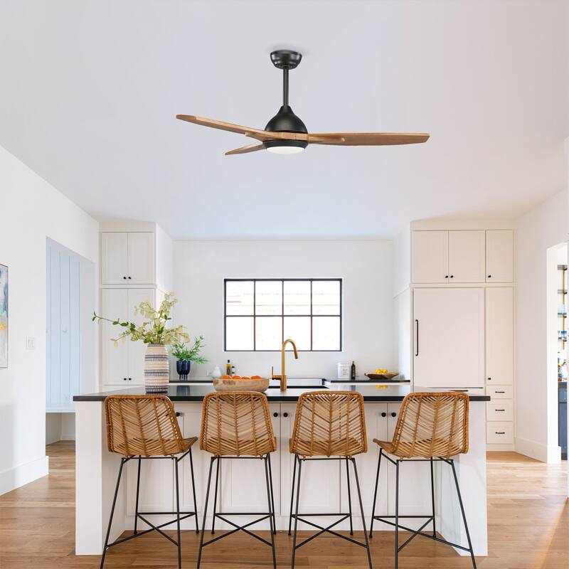 52 in. Indoor/Outdoor Brown Retro 5-Palm Leaf Shaped Blades Tropical Ceiling Fan without Light