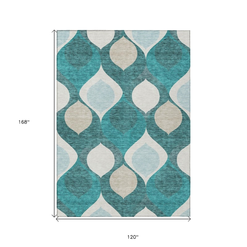 HomeRoots Ogee Transitional Rectangle Outdoor Rug