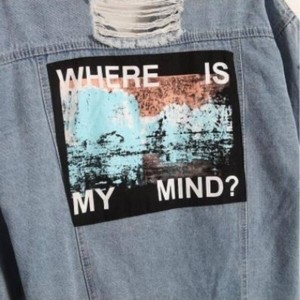 Shop Where Is My Mind Korea Kpop Retro Washing Frayed Embroidery