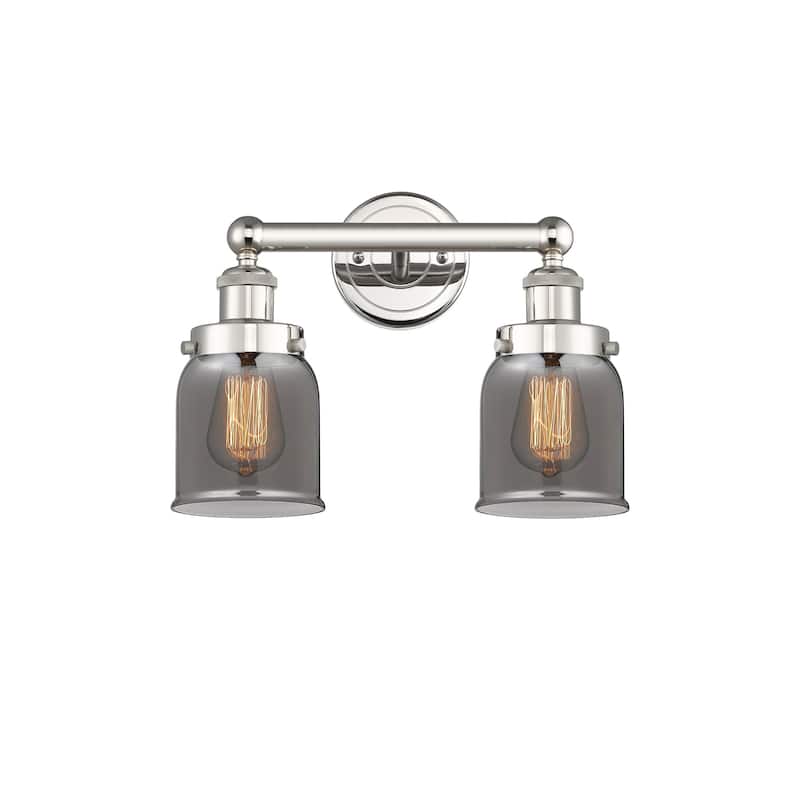 Innovations Lighting 616-2W-10-16 Bell Vanity Bell 2 Light 16" Wide - Polished Nickel / Plated Smoke