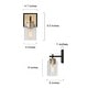preview thumbnail 19 of 23, Modern Farmhouse Bathroom Vanity Light Black Gold Cylinder Glass Wall Sconce