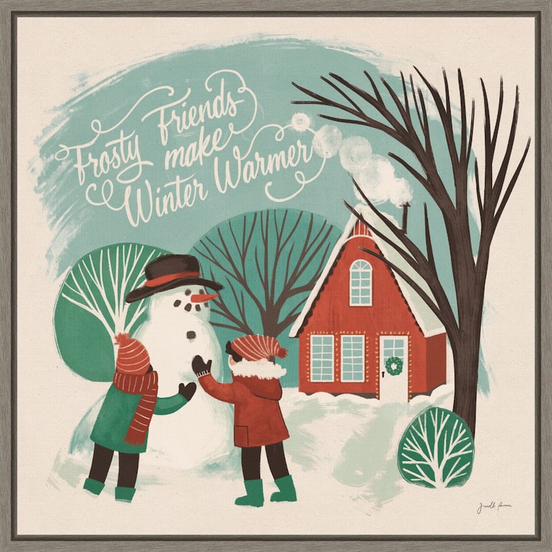 Winter Bliss III (Snowman) by Janelle Penner Framed Canvas Art