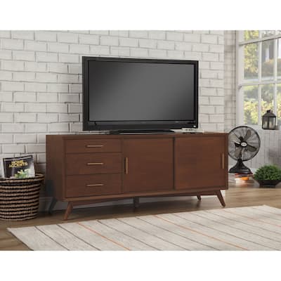 Alpine Furniture Home Decorative Flynn Large TV Console - Walnut - 64"Wx19"Dx27"H